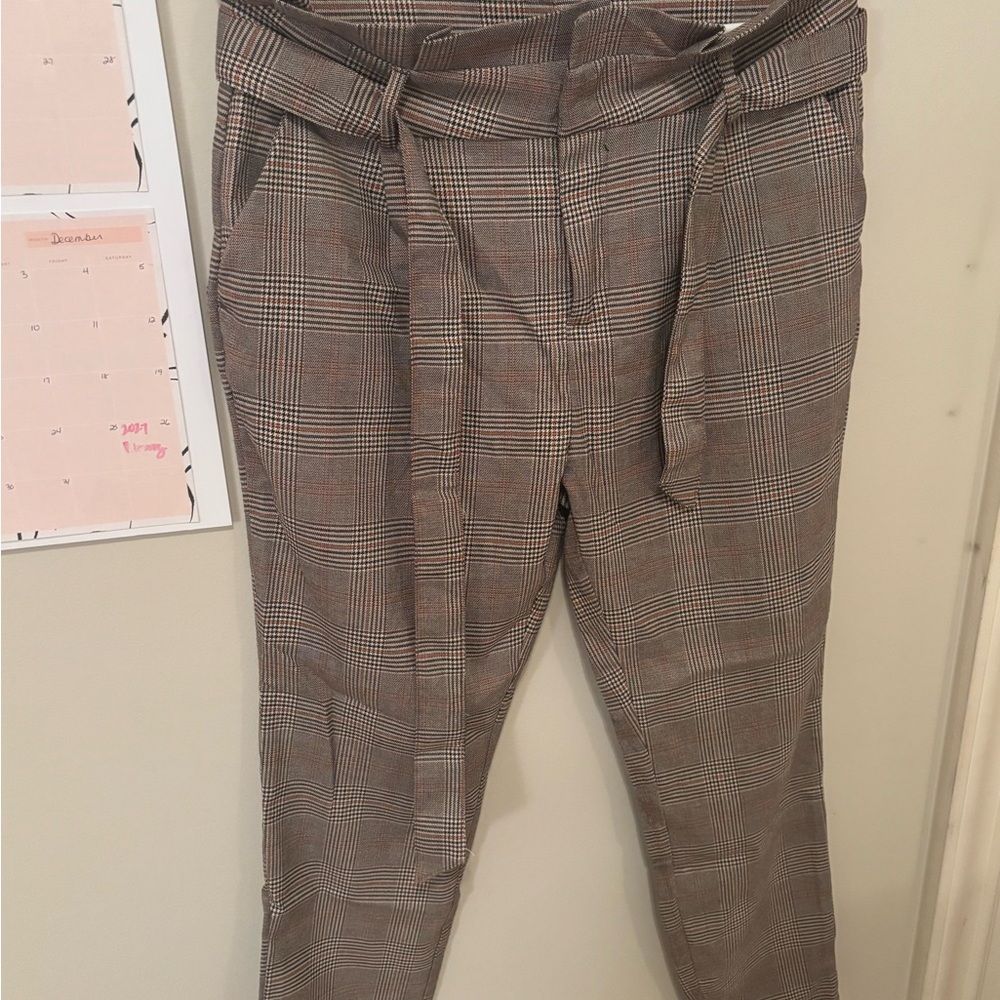 ONLY Plaid Trousers in Brown and Black